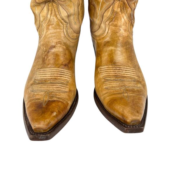 Men’s Old Gringo Tan Leather Western Cowboy Boots Size 8 - Picture 3 of 9